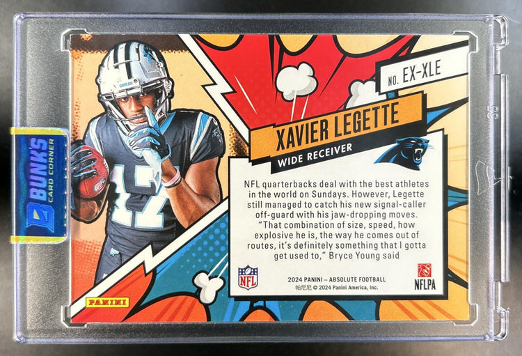 Xavier Legette 2024 Panini Absolute #EX-XLE Explosive RC Panthers
