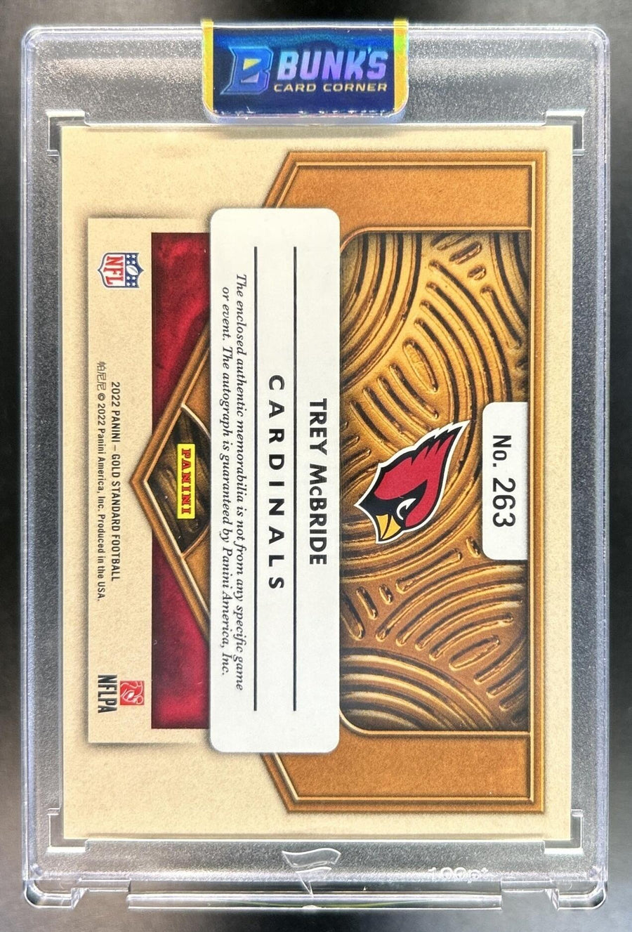 Trey McBride 2022 Panini Gold Standard #263 137/149 MEM Auto RC Cardinals