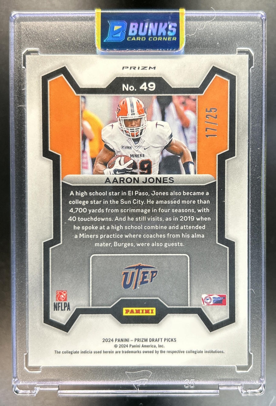 Aaron Jones 2024 Panini Prizm Collegiate Draft Picks #49 Mojo 17/25