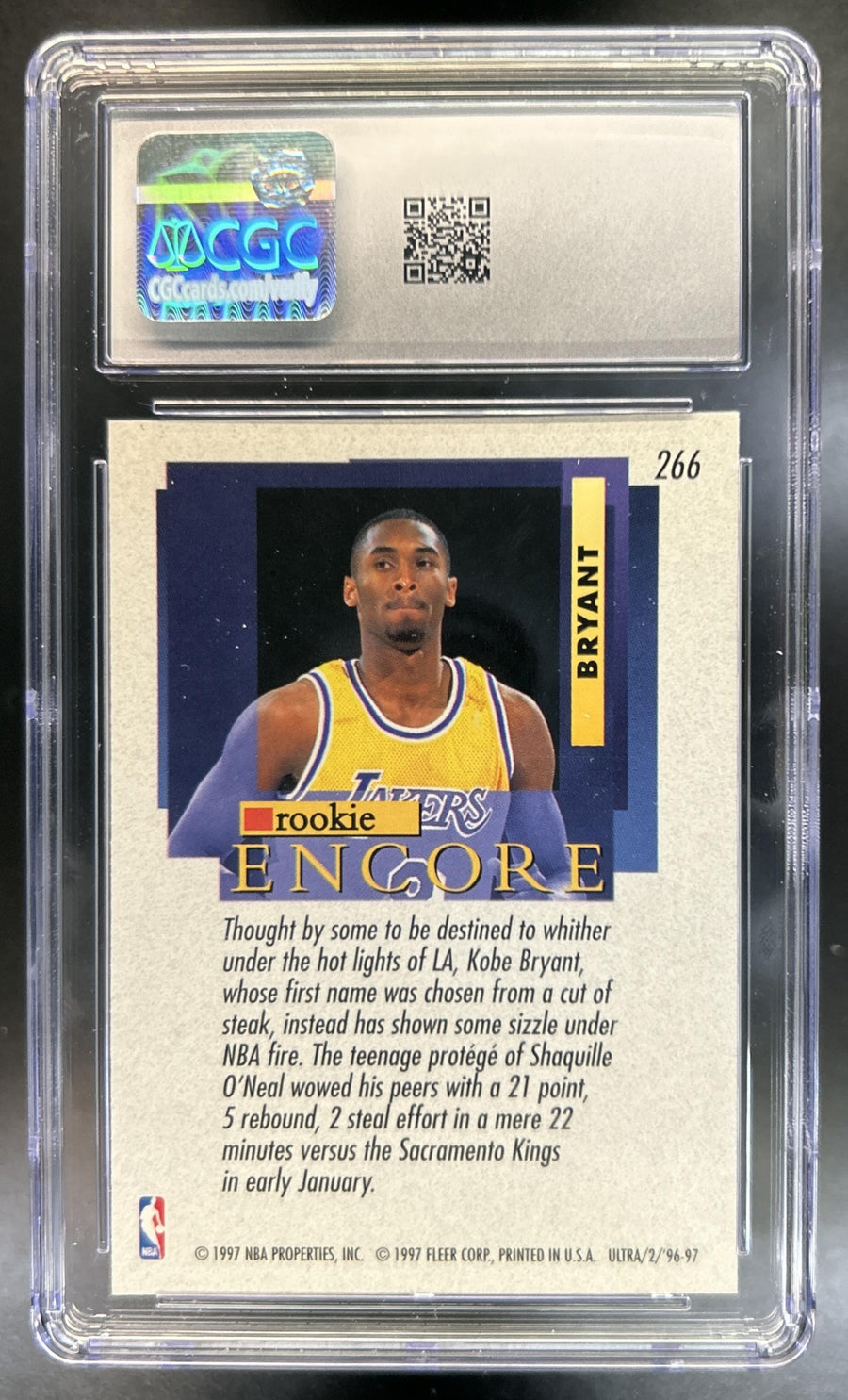 Kobe Bryant 1996-97 Fleer Ultra #266 RC Lakers CGC 8.5