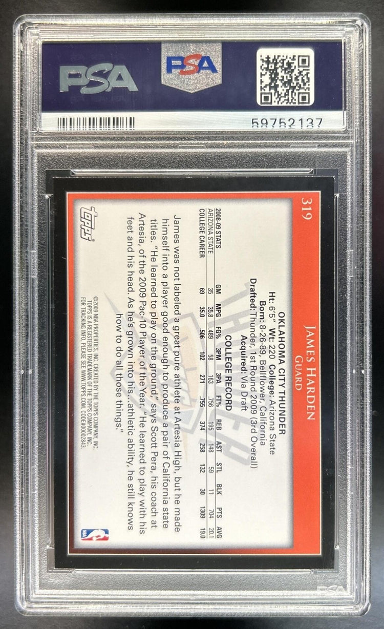 James Harden 2009-10 Topps #319 RC Thunder PSA 8