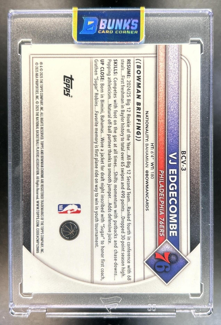 VJ Edgecombe back image