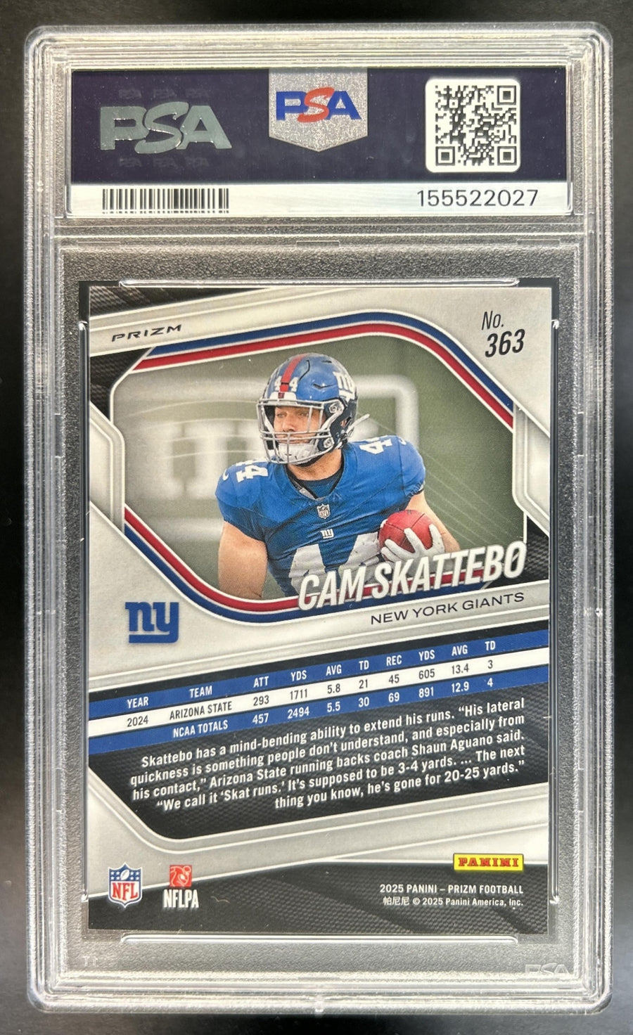 Cam Skattebo back image