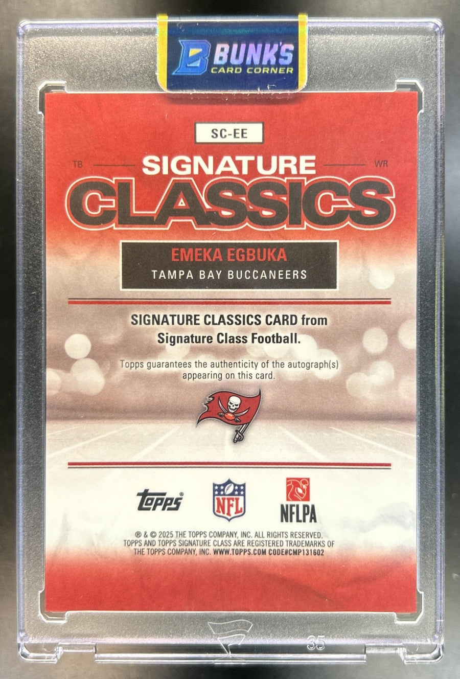 Emeka Egbuka 2025 Topps Signature Class #SC-EE Classics RC Auto Buccaneers