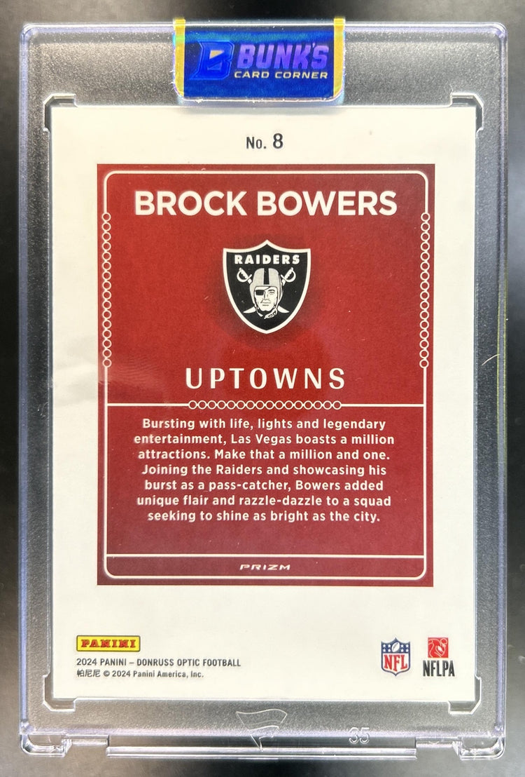 Brock Bowers 2024 Panini Donruss Optic #8 Uptown RC SSP Raiders