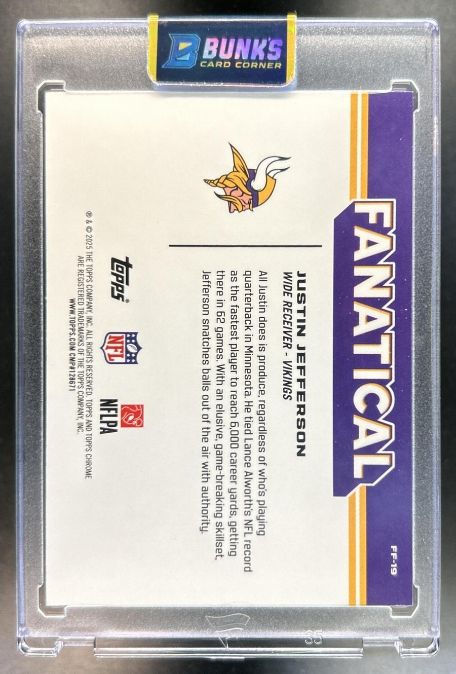Justin Jefferson 2025 Topps Chrome #FF-19 Fanatical Vikings