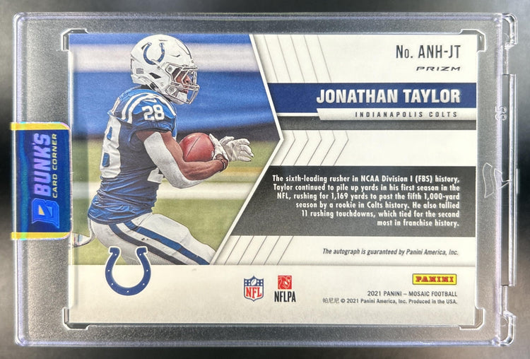 Jonathan Taylor 2021 Panini Mosaic #ANH-JT Auto No Huddle Colts