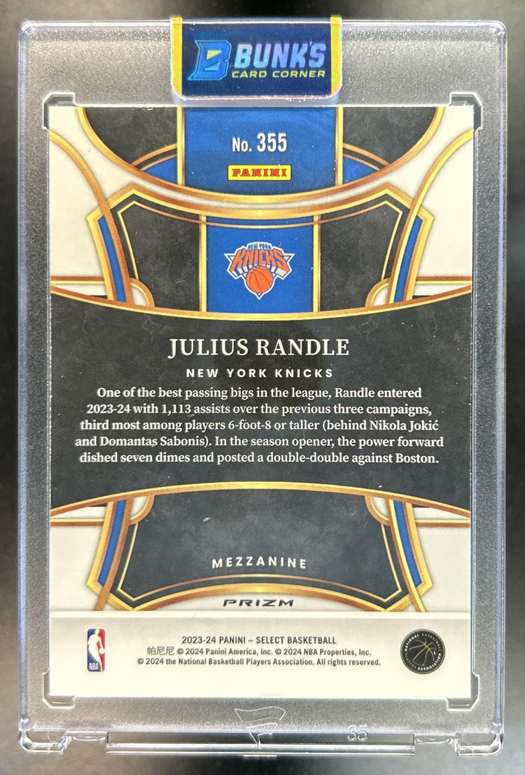 Julius Randle 2023-24 Panini Select #355 Zebra Prizm SSP Mezzanine Knicks