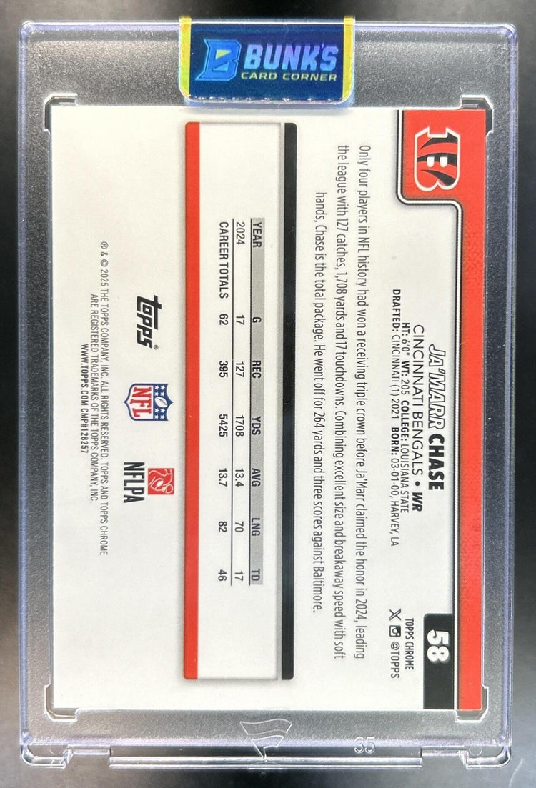 Ja'Marr Chase 2025 Topps Chrome Sapphire #58 Bengals