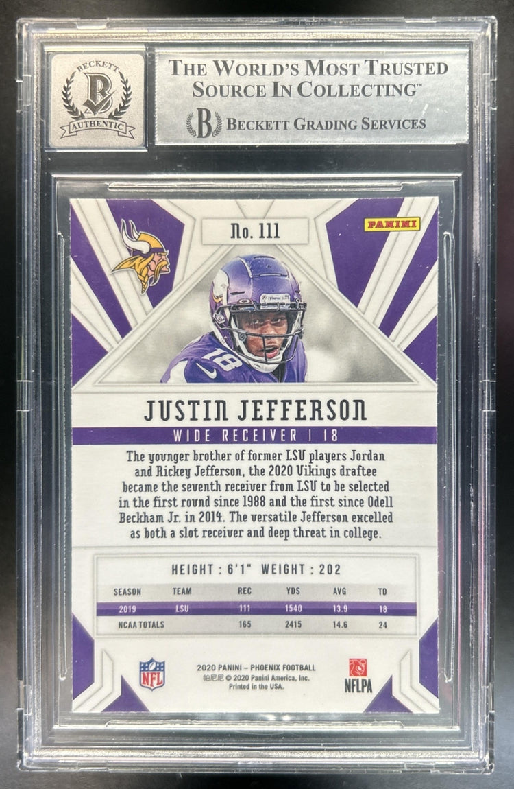 Justin Jefferson 2020 Panini Phoenix #111 Fire Burst RC Vikings