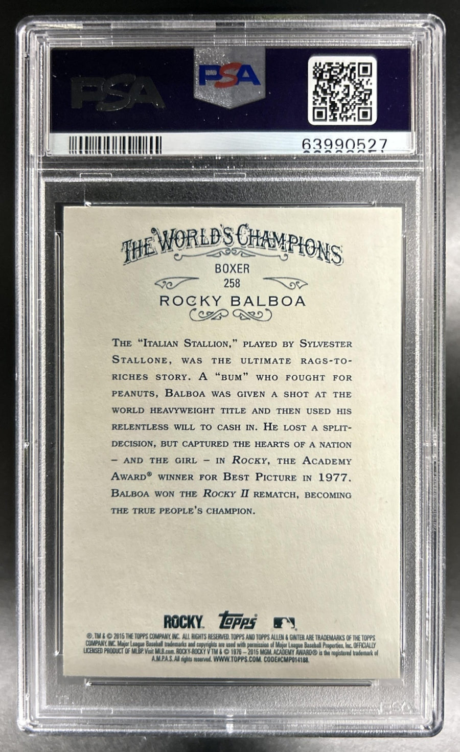 Rocky Balboa 2015 Topps Allen & Ginter #258 PSA N0: AUTHENTIC