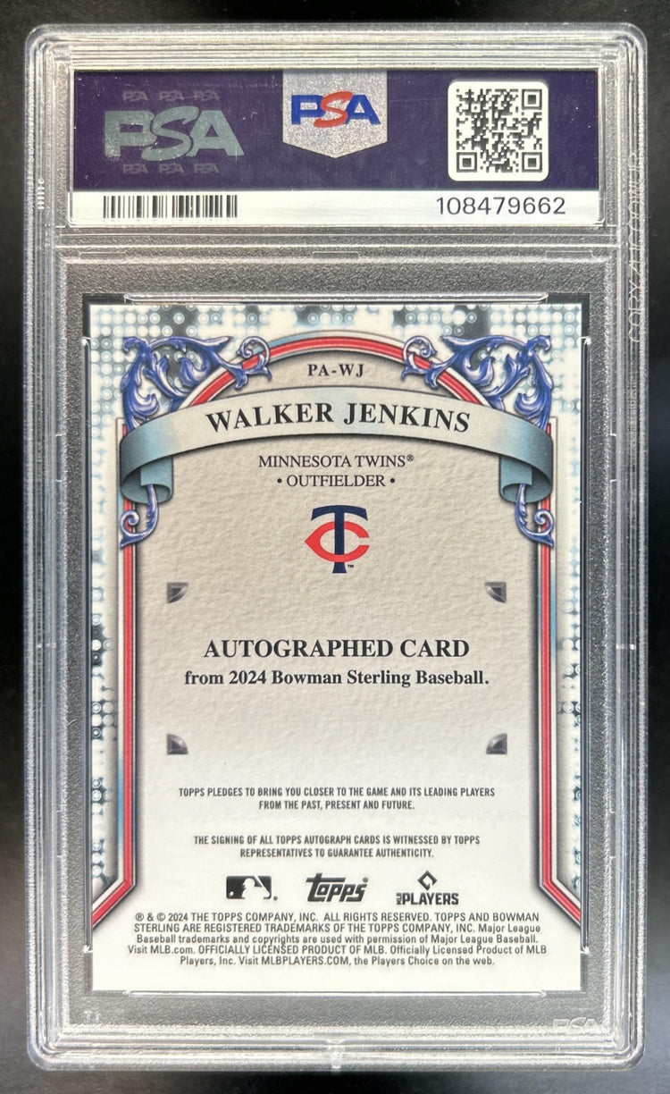 Walker Jenkins 2024 Bowman Sterling #PA-WJ Prospect Auto Twins PSA 10