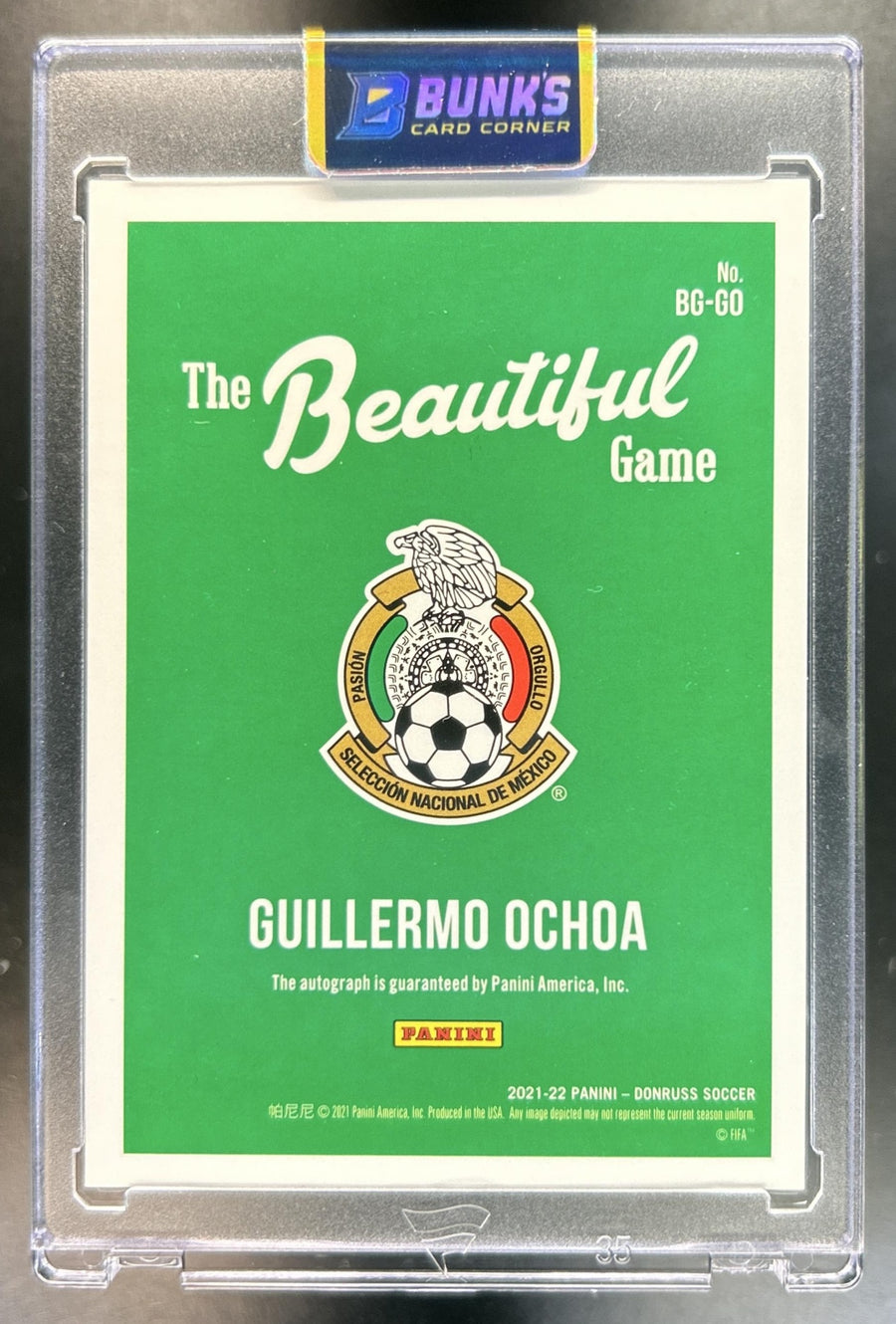 Guillermo Ochoa Donruss #BG-GO Beautiful Game Auto Green Mexico