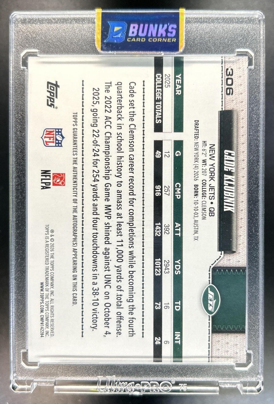 Cade Klubnik back image