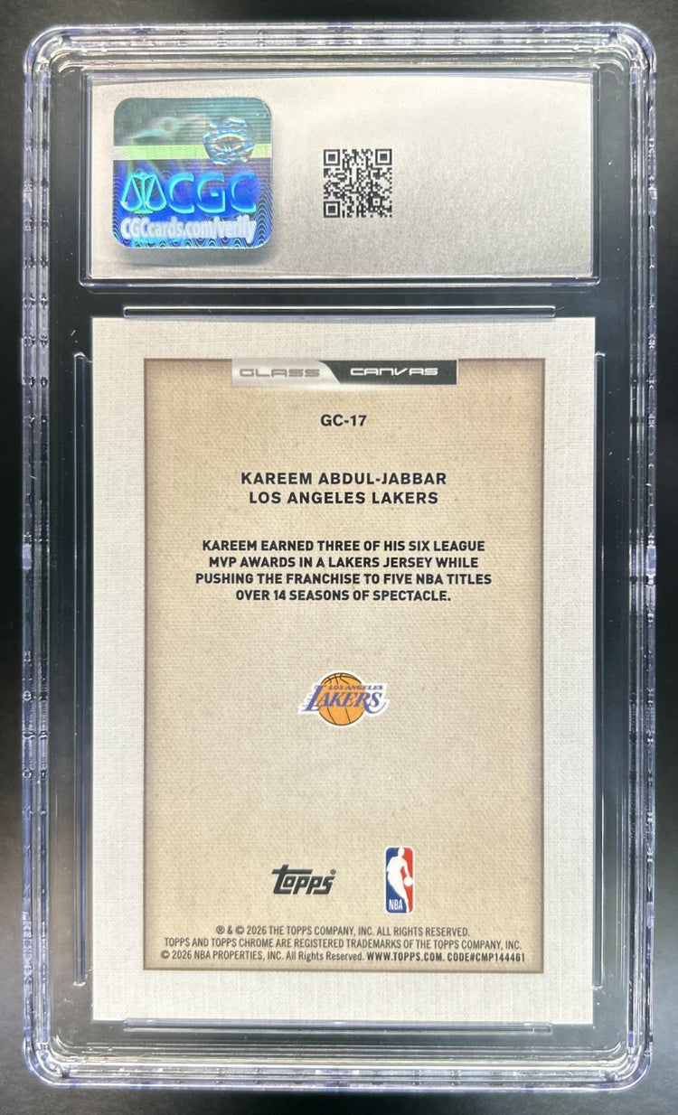 Kareem Abdul-Jabbar 2025-26 Topps Chrome Update #GC-17 Glass Canvas SSP Lakers CGC 10