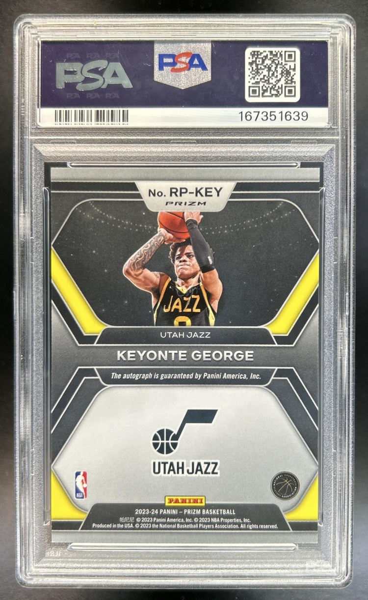 Keyonte George 2023-24 Panini Prizm #RP-KEY Rookie Penmanship Prizms Silver Auto RC Jazz PSA 10