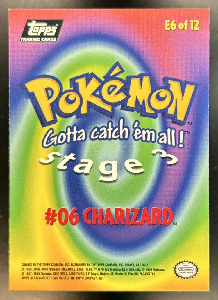 #06 Charizard - Stage 3 #E6 Blue Topps Logo