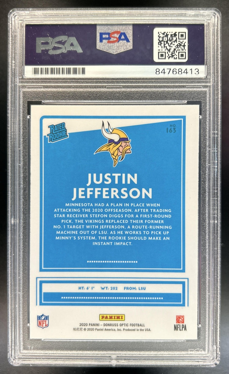 Justin Jefferson 2020 Panini Donruss Optic #163 RC Vikings PSA 10