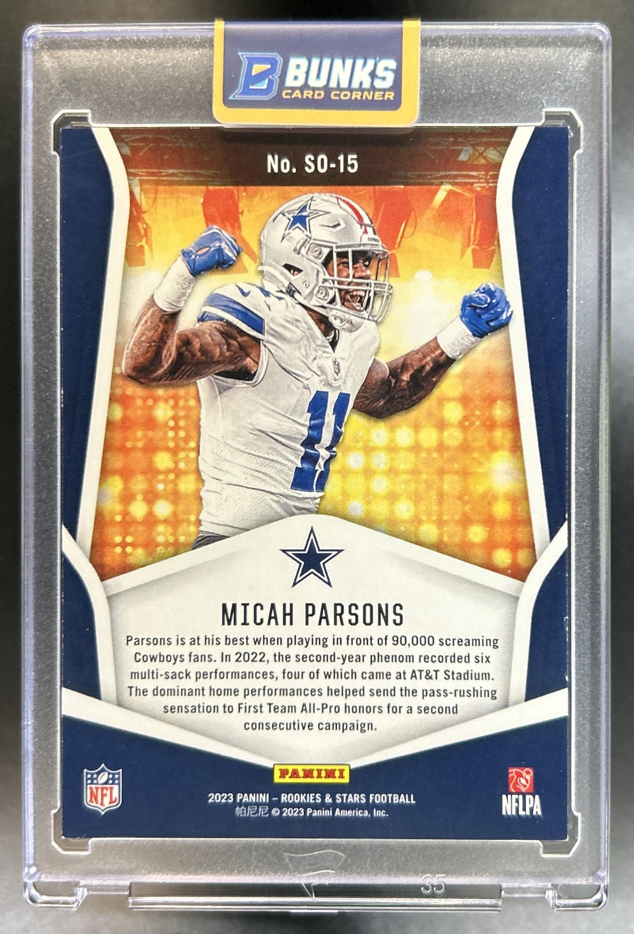 Micah Parsons 2021 Panini Obsidian #163 Rookie Autos Electric Etch Orange 1/75 Auto RC Cowboys