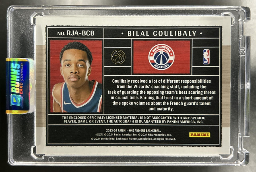 Bilal Coulibaly 2023-24 Panini One & One Basketball #RJA-BCB Rookie Jersey Auto 07/35 RC Wizards