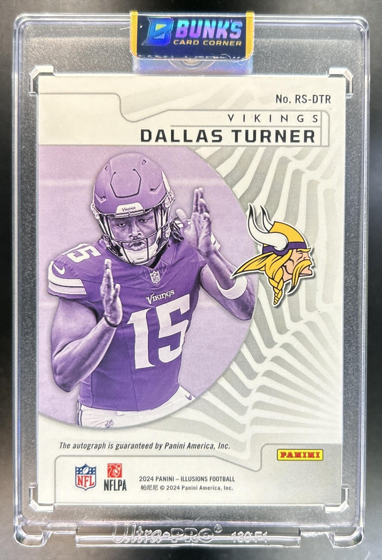 Dallas Turner 2024 Panini Illusions #RS-DTR Rookie Signs Orange RC Auto Vikings