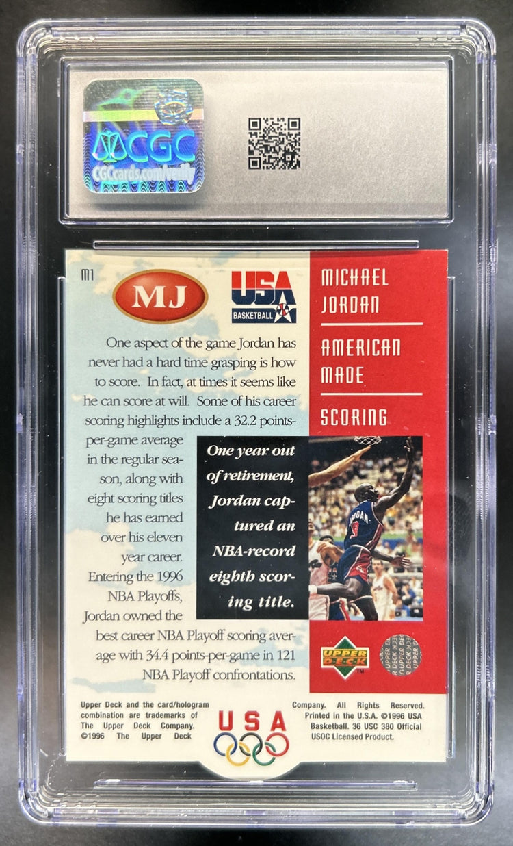 Michael Jordan 1996-97 Upper Deck USA #M1 Jordan: American Made CGC 8.5