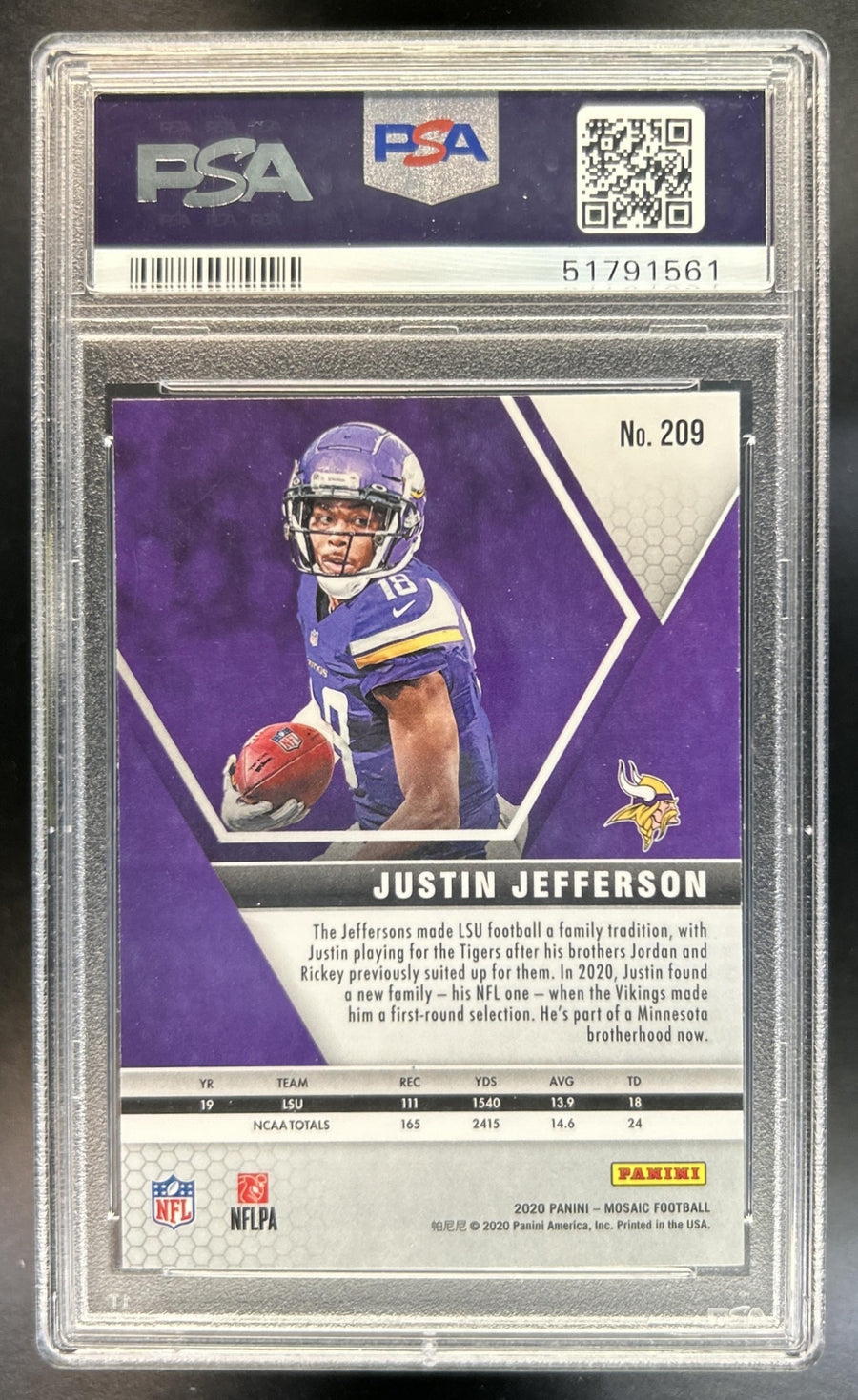Justin Jefferson back image