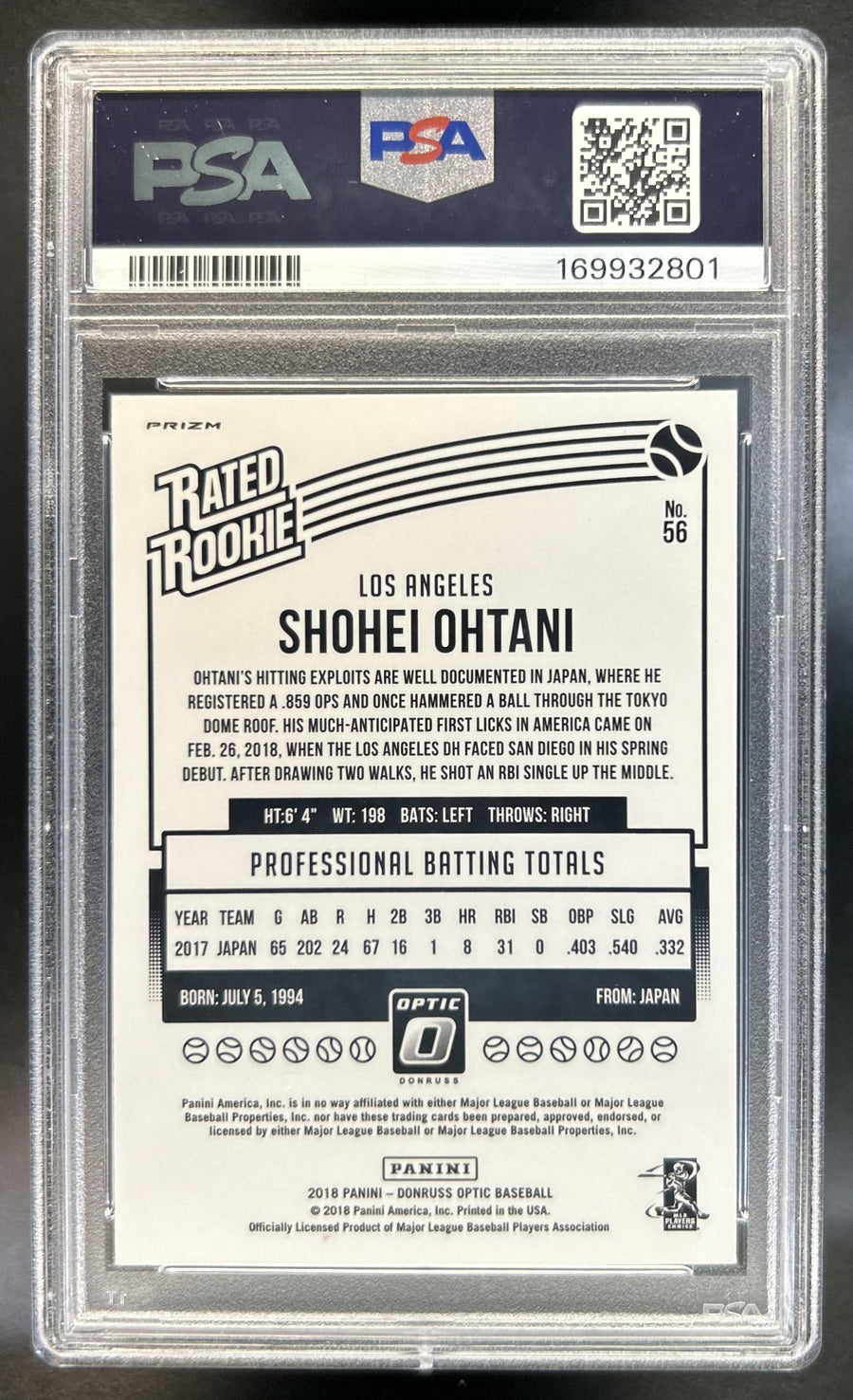 Shohei Ohtani back image