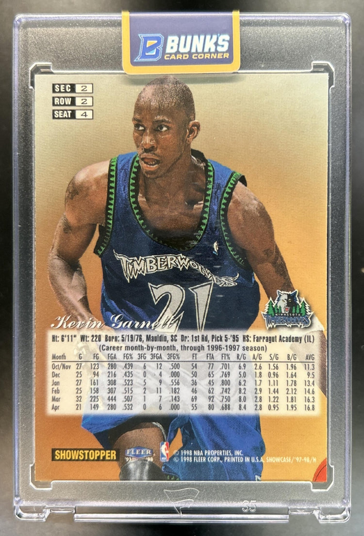 Kevin Garnett 1996-97 Fleer Flair Showcase #21 Row 2 Timberwolves