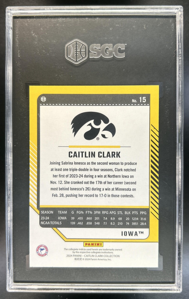 Caitlin Clark 2024-25 Panini Collection #15 Donruss Target Exclusive RC Hawkeyes SGC 9.5
