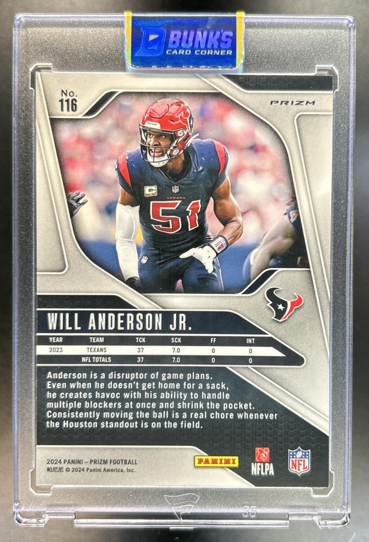 Will Anderson Jr. 2024 Panini Prizm #116 Black and Red Checker Texans