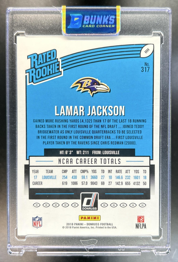 Lamar Jackson 2018 Panini Donruss #317 RC Ravens