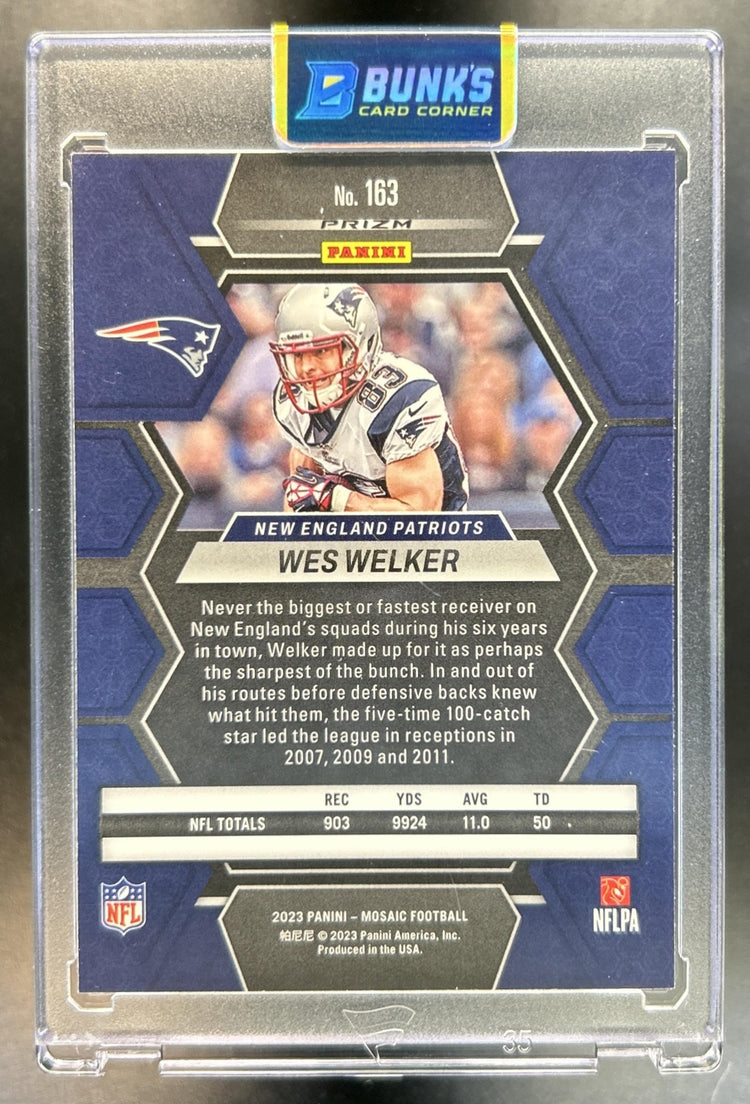 Wes Welker 2023 Panini Mosaic #163 Honeycomb Patriots