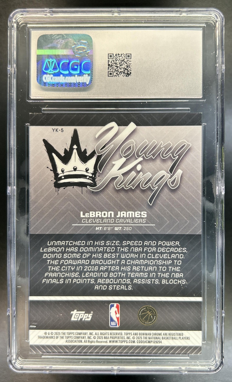 LeBron James 2025-26 Bowman #YK-5 Chrome Young Kings Fuchsia Refractor 64 Cavaliers