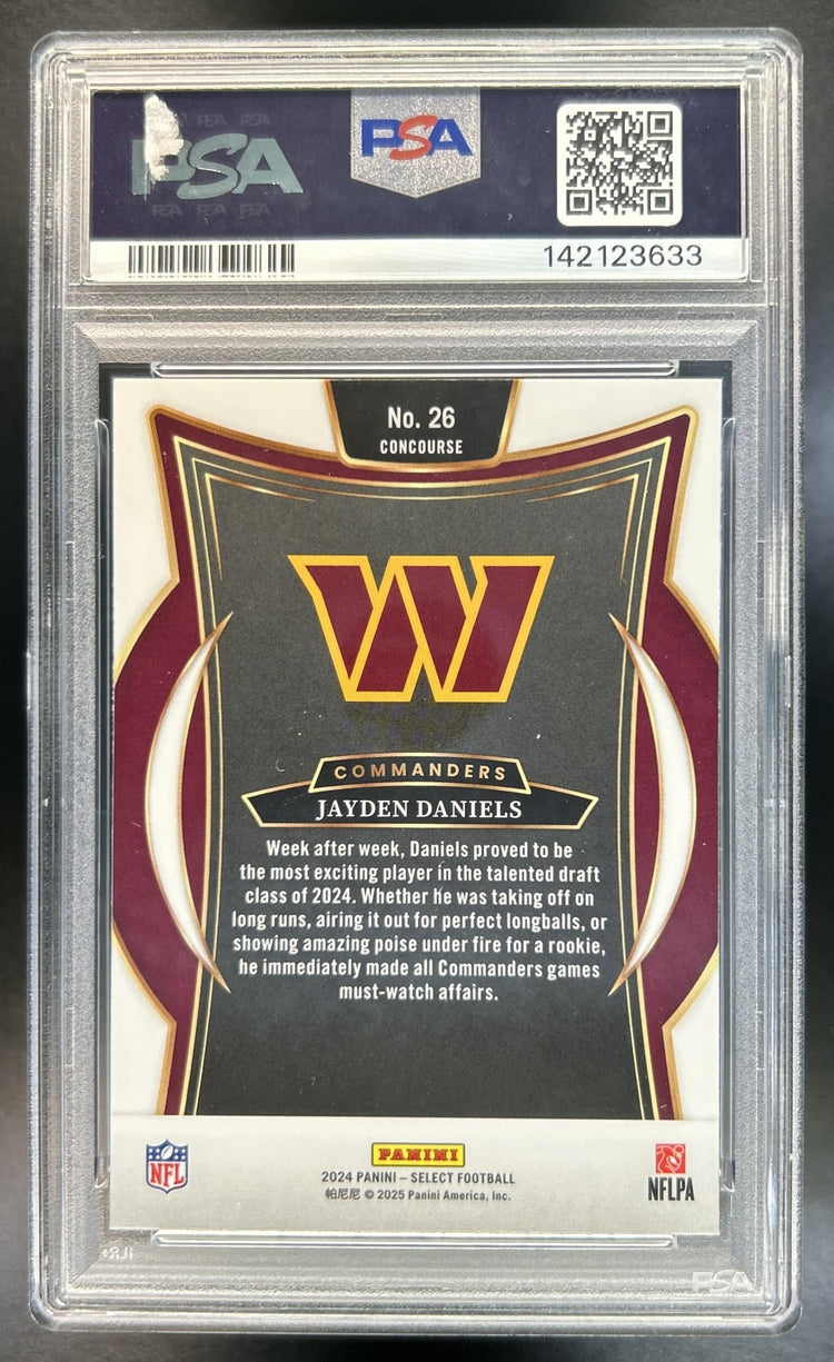 Jayden Daniels 2024 Panini Select #26 Concourse RC Commanders PSA 10