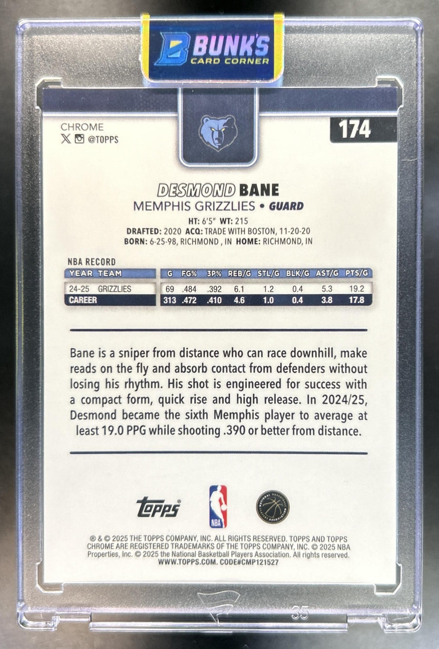 Desmond Bane back image
