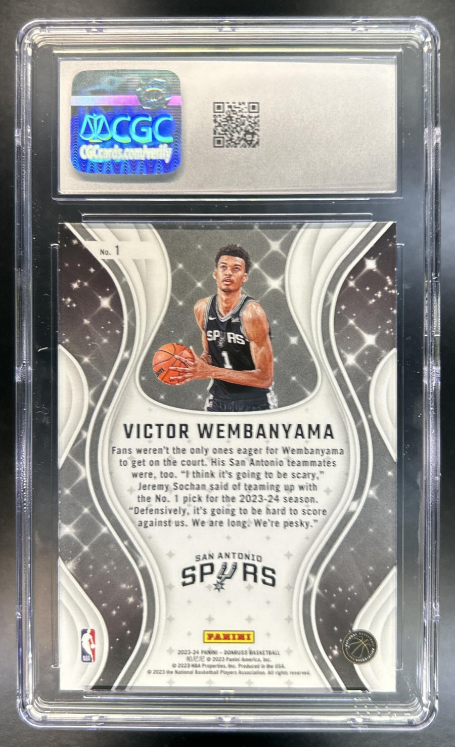 Victor Wembanyama 2023-24 Panini Donruss #1 Magicians RC Spurs CGC 10