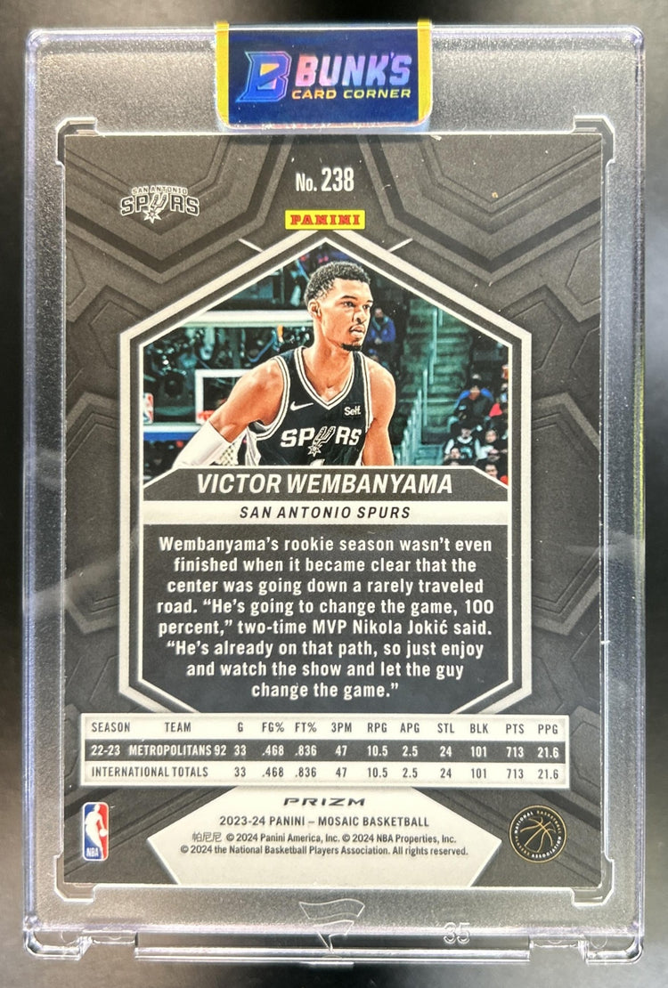 Victor Wembanyama 2023-24 Panini Mosaic #238 Silver Prizm RC Spurs