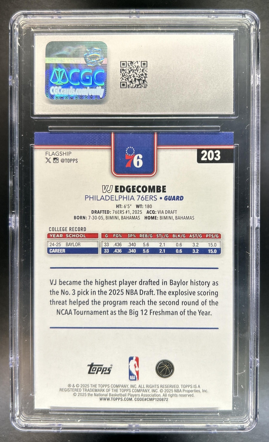 VJ Edgecombe back image