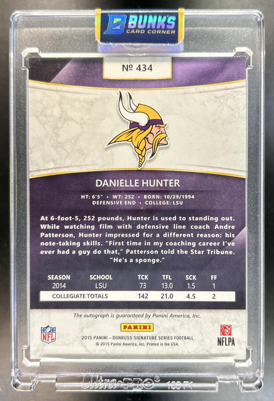 Danielle Hunter back image