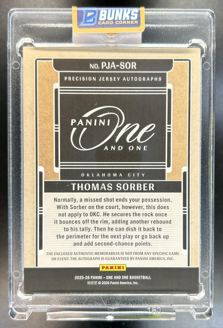 Thomas Sorber 2025-26 Panini Donruss #9 Optic Auto Holo 42/99 RC Thunder