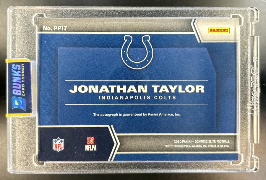 Jonathan Taylor 2020 Panini Donruss Elite #PP17 Pen Pals RC Auto Colts
