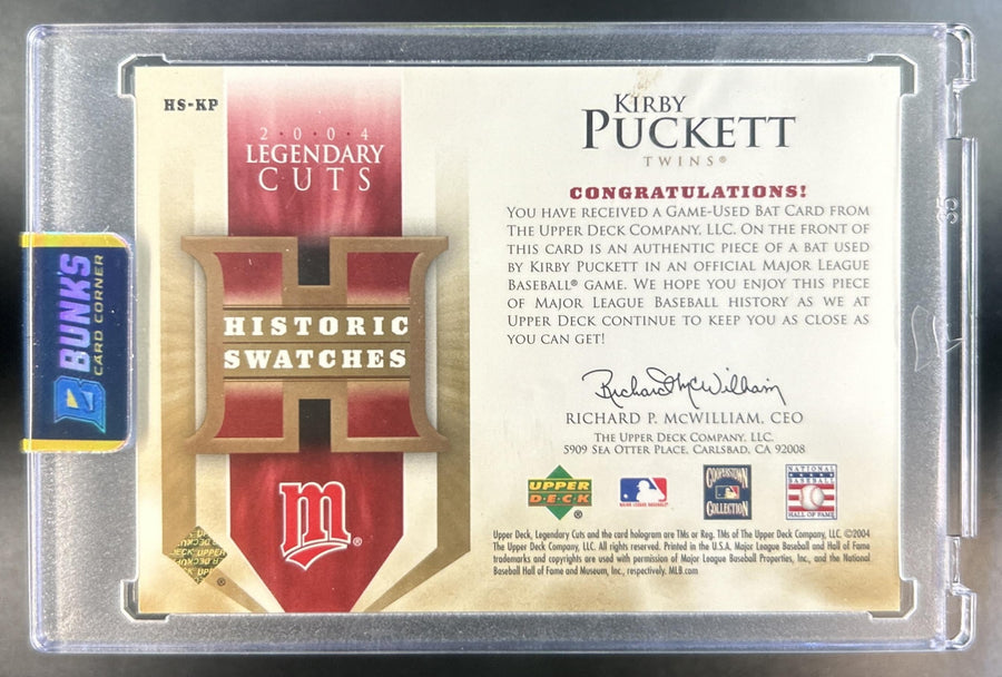 Kirby Puckett 2004 SP Legendary Cuts #HS-KP Historic Swatches Twins