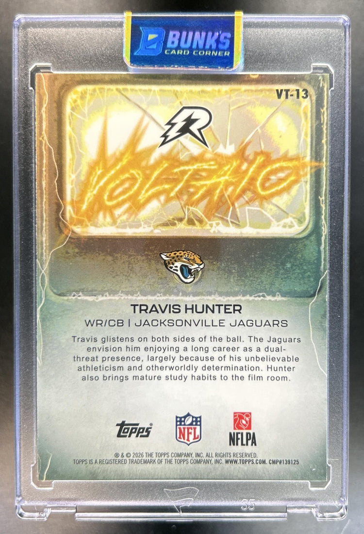 Travis Hunter 2025 Topps Resurgence #VT-13 Voltaic Purple Surge Refractor 1/75 RC Jaguars