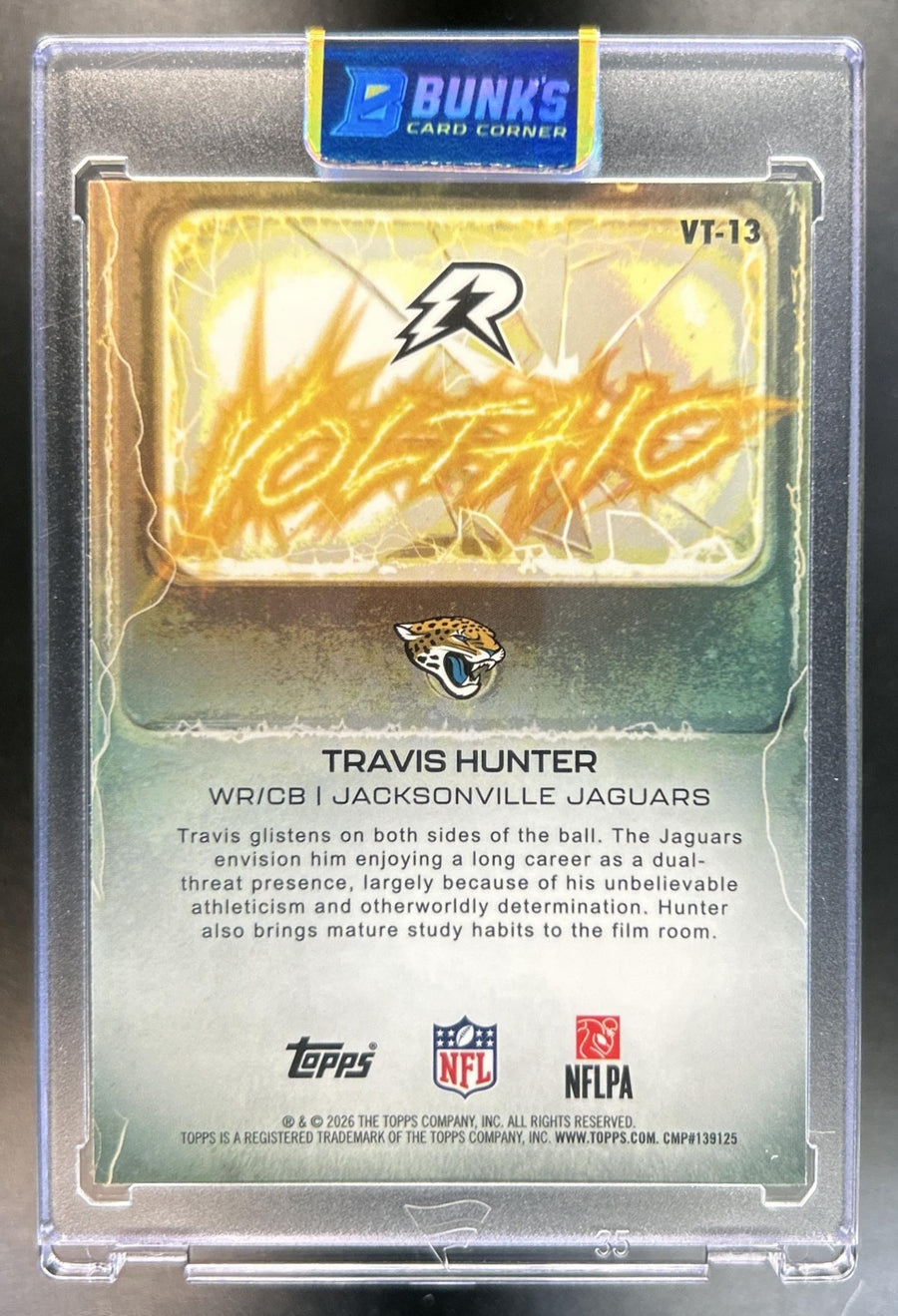 Travis Hunter 2025 Topps Resurgence #VT-13 Voltaic Purple Surge Refractor 1/75 RC Jaguars