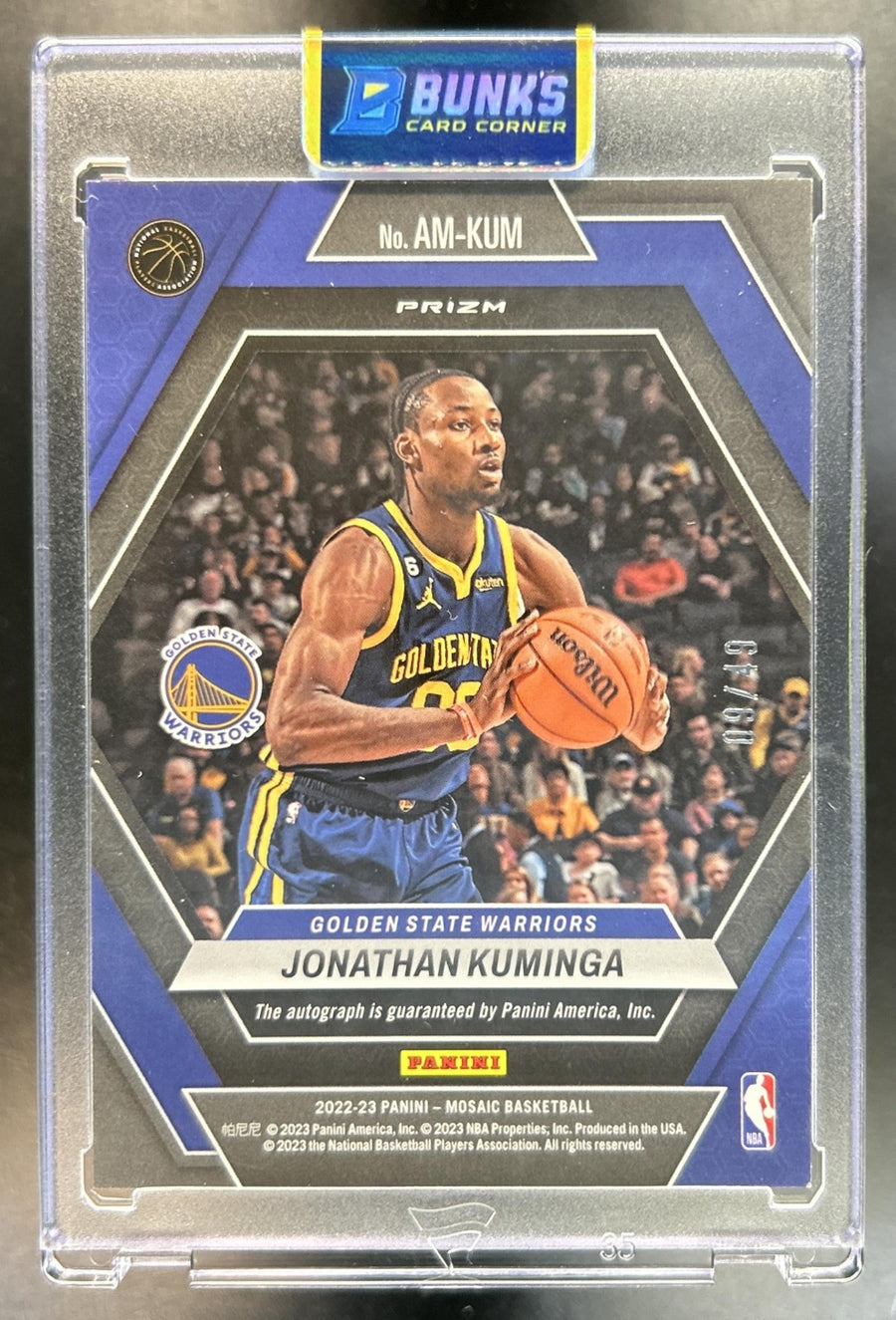 Jonathan Kuminga 2022-23 Panini Mosaic #AM-KUM Auto Mosaic Blue 9/49 Auto Warriors