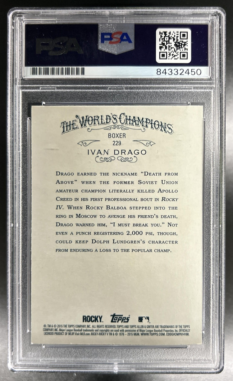Ivan Drago 2015 Topps Allen & Ginter #229 PSA 9 Auto Grade