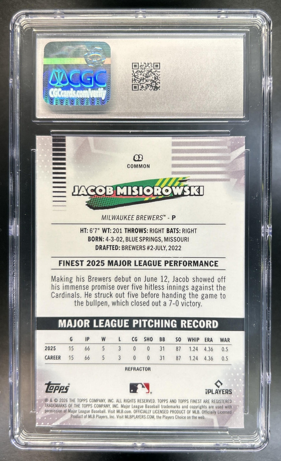 Jacob Misiorowski back image