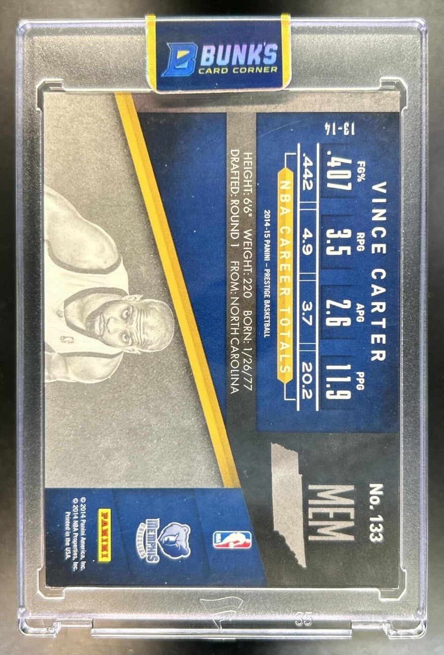Vince Carter back image