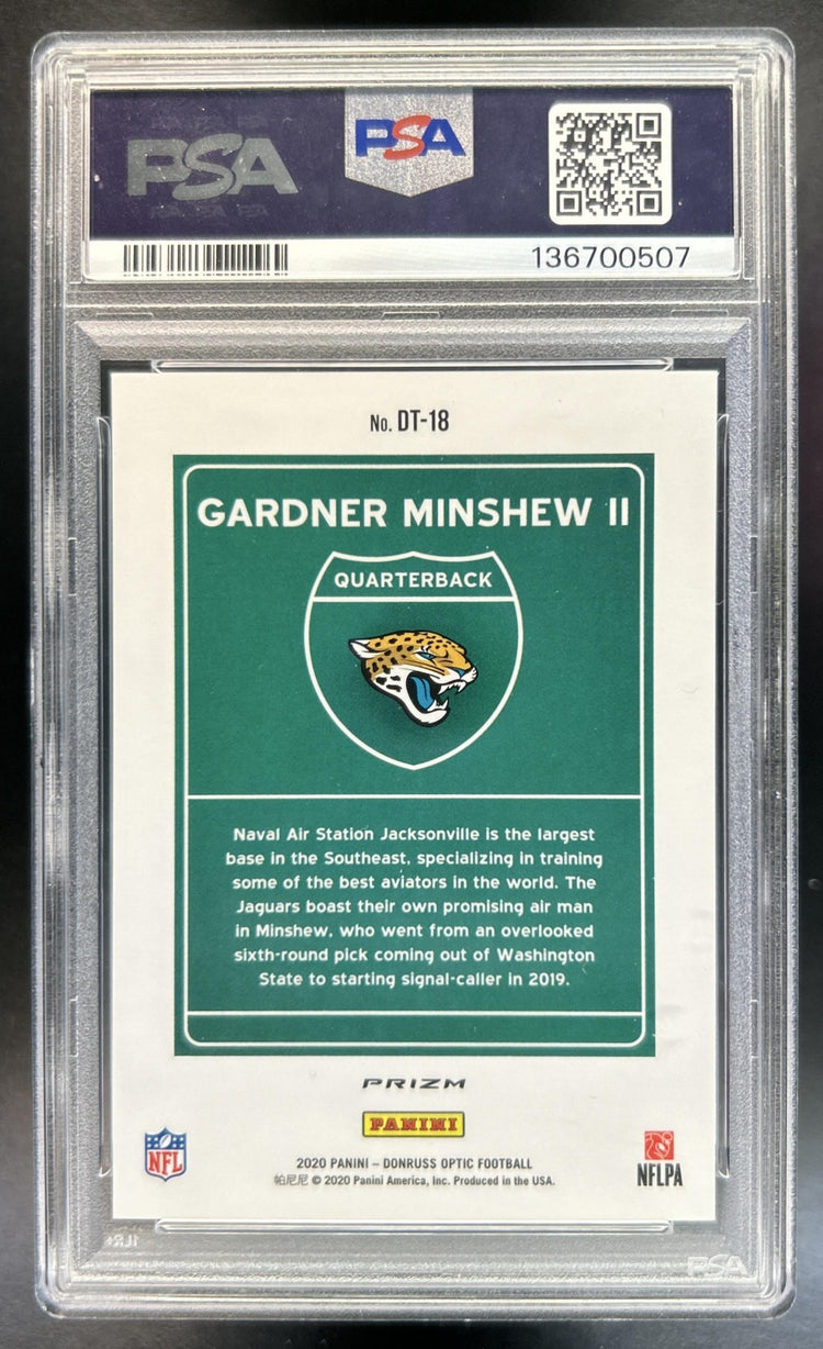 Gardner Minshew II 2020 Panini Donruss Optic #DT-18 Downtown SSP Jaguars PSA 10